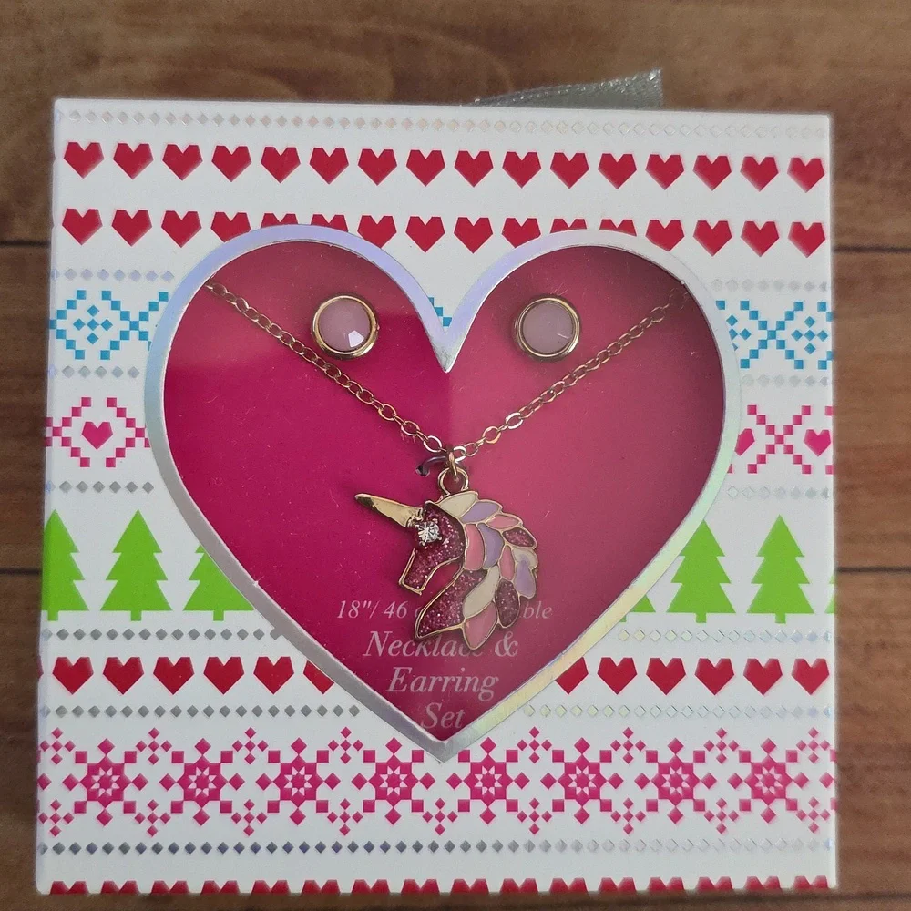 Unicorn Necklace and Earring Set 18